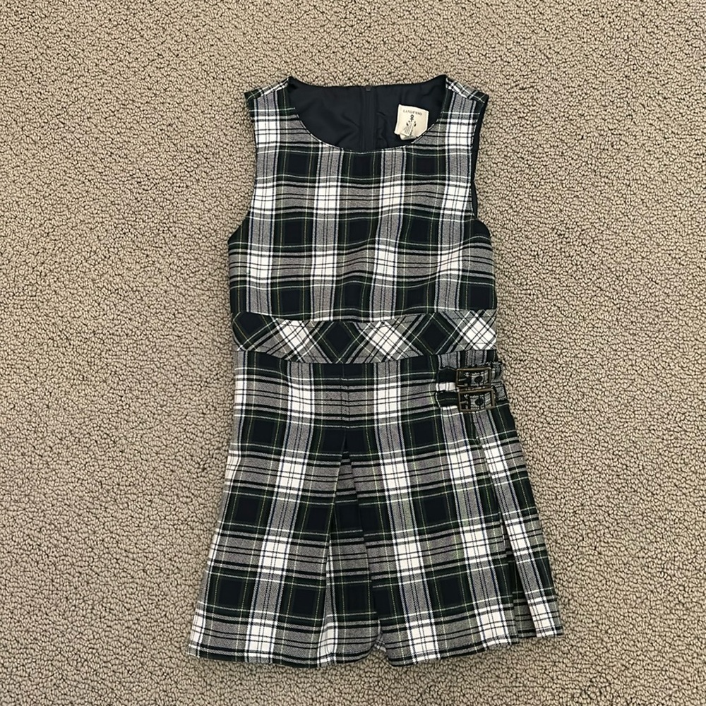 Lands End girls uniform plaid jumper